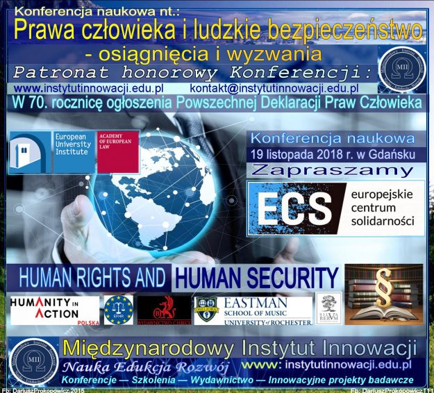 BANER INSTYTUT MII. Konf. Prawa człowieka_Bezp_Gdańsk Patronat MII